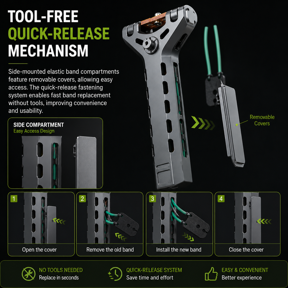 ๐ฅLimited-Time 50% OFFโจProfessional Telescopic Aluminum Alloy Auto-Loading Slingshot Full Kit (200 Steel Balls)